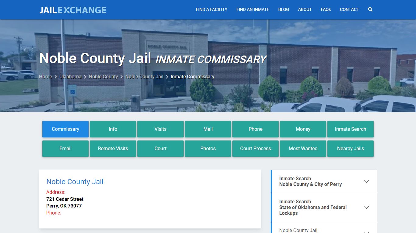 Inmate Commissary, Care Packs - Noble County Jail, OK